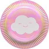 Amscan Bordjes Wolk 17,7 Cm Papier Roze 8 Stuks