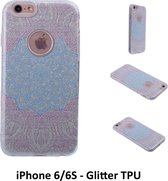 Uniek motief Glitter flower TPU Achterkant voor Apple iPhone 6/6S- 8719273282380