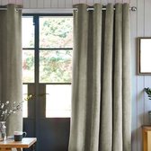 Fluwelen gordijn 100% polyester - Taupe - 140x250 cm