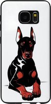 ADEL Siliconen Back Cover Softcase Hoesje Geschikt voor Samsung Galaxy S7 - Dobermann Pinscher Hond