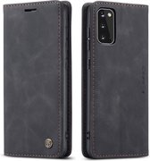 CaseMe - Samsung Galaxy S20 hoesje - Wallet Book Case - Magneetsluiting - Zwart