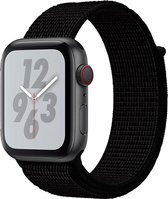 Shop4 - Bandje voor Apple Watch 1 38mm - Nylon Zwart
