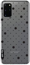 Casetastic Samsung Galaxy S20 Plus 4G/5G Hoesje - Softcover Hoesje met Design - Pin Points Polka Black Transparent Print