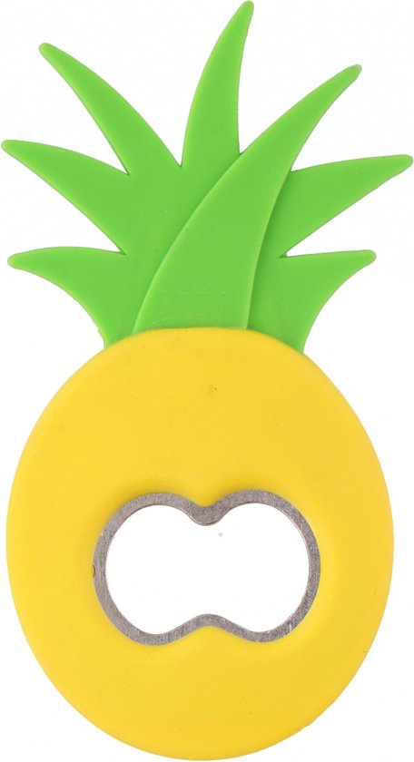 Non-branded Flessenopener Ananas 11 Cm Staal/polypropeen Groen/geel