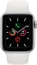 Apple Watch Series 5 cellulaire 40 mm zilveren aluminium behuizing met sportarmband wit - S / M