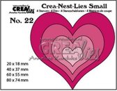 Crealies Crea-Nest-Lies kleine snijmallen - no.22 Harten 4pc