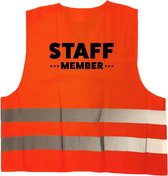 staff member vest / hesje oranje met reflecterende strepen voor volwassenen - personeel - veiligheidshesjes / veiligheidsvesten