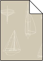 ESTAhome A4 proefstaal van behang boten beige - 136429 - 21 x 26 cm