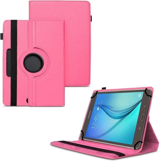 Briesje ergens bij betrokken zijn uitbreiden Universele Tablet Hoes voor 8 inch Tablet - 360° draaibaar - Roze | bol.com