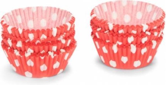 75 Moules à cupcakes en papier roses à pois blancs 5 x 3 cm