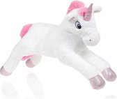 Pluche Eenhoorn langwerpig - 28 cm - wit