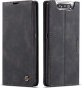 CaseMe - Samsung Galaxy A80 hoesje - Wallet Book Case - Magneetsluiting - Zwart