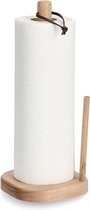 Zeller Keukenrolhouder - 1 rol - met afrol hulp - hout - lichtbruin - 31 x 13 cm