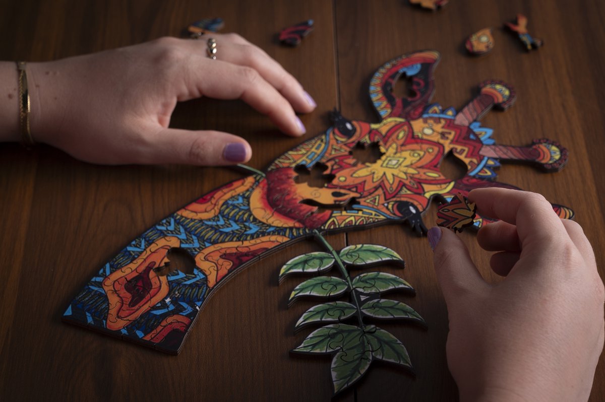 Houten Puzzel Giraf – 113 Unieke Puzzelstukjes – A4 Formaat Houten Legpuzzel – Dieren Puzzelspel – Educatief Denkspel – Inclusief Opbergetui – Engelhart — afbeelding 7