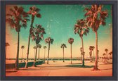 Portrait de Palmiers - Tableau nature - Peinture sur toile Plage - Tableau Vintage - Toile avec cadre cuisine - Peintures & affiches toile avec cadre 60x40 cm
