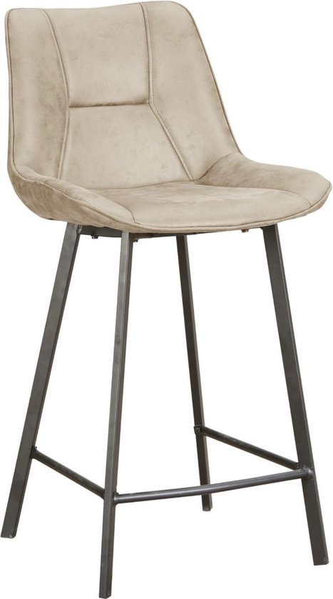 Colenis® - Tabouret de bar Zera - Chaise de bar - Set de 2 - Beige - Microfibre - Microfibre - Industriel