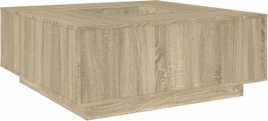 Salontafel 100x100x40 cm bewerkt hout grijs sonoma eikenkleurig