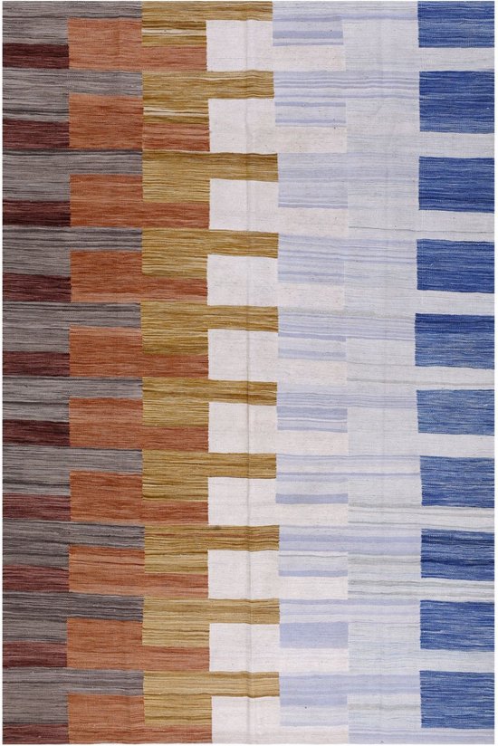 Tapis coloré Tapis en laine tissé à la main à poils courts - Koho Afghan Modern Kilim 292x197 - 292x157cm - Moderne - Salon - Salon - Chambre - Salle à manger
