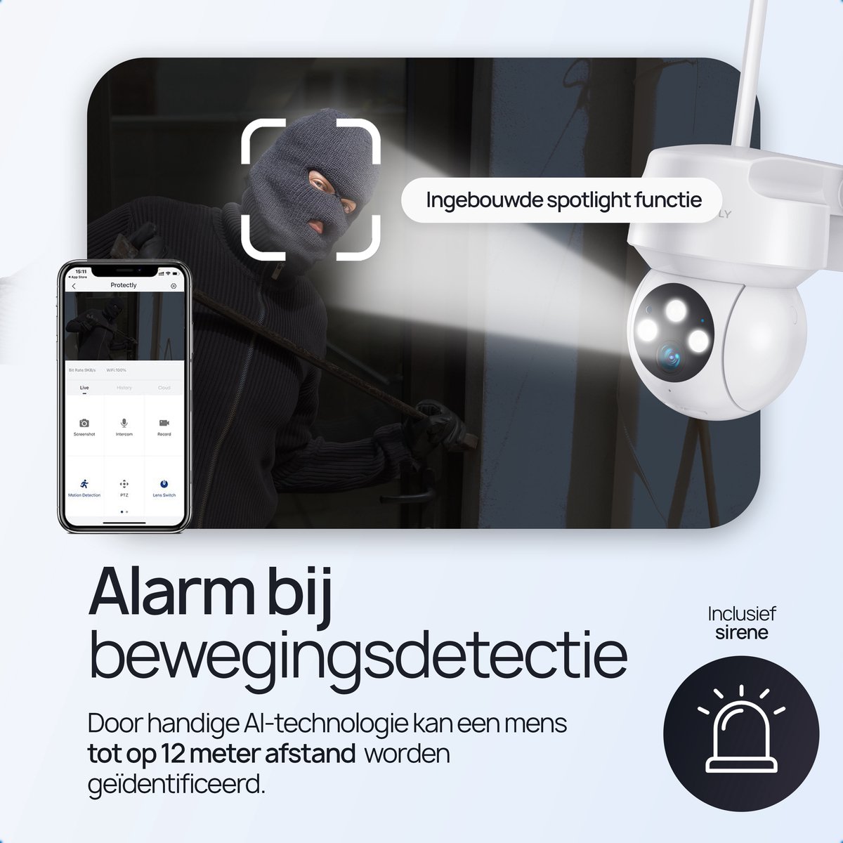 Protectly 3K HD 5MP Beveiligingscamera Buiten met 64GB SD thumbnail 4