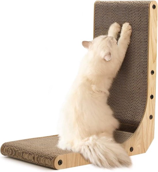 Planche à gratter Cat Durable en forme de L de 47 cm de haut avec jouet à Ball - Meuble à gratter mural Cat