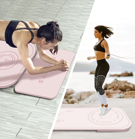 Jump Rope Mat Set - Knieën Bescherming - Impact Absorptie - Fitness Oefenmat - Antislip - Thuis Gym - 140cm*62cm*8mm + 61cm*41cm*8mm van Beast Gear — afbeelding 4