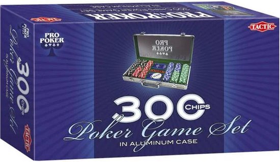 Tactic Pro Poker Set – Pokerset – Luxe Aluminium Koffer – 300 Chips van 11,5 gram – Inclusief Kaarten, Dobbelstenen en Dealer Button – Vanaf 14 Jaar