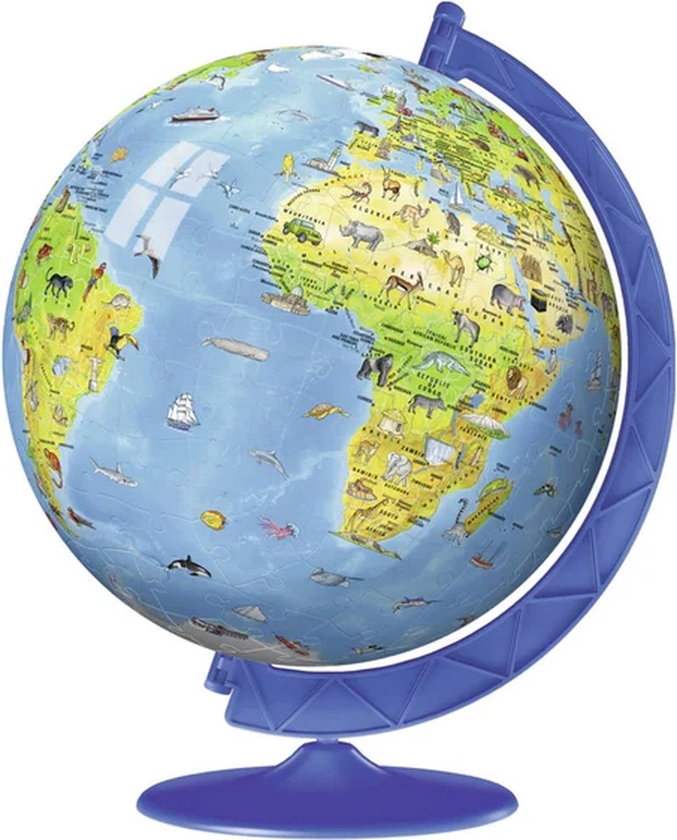Ravensburger XXL Kinder globe (Engels) - 3D Puzzel - 180 stukjes — afbeelding 6