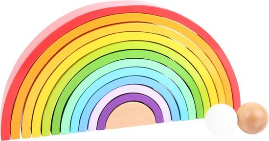 Small Foot - Houten Bouwblokken Regenboog XL, 14dlg. van Small Foot — afbeelding 4