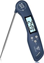 Bol.com Digitale Instant-thermometer met 3s Directe Uitlezing Opvouwbare Lange Sonde en LCD-scherm - Blauw aanbieding