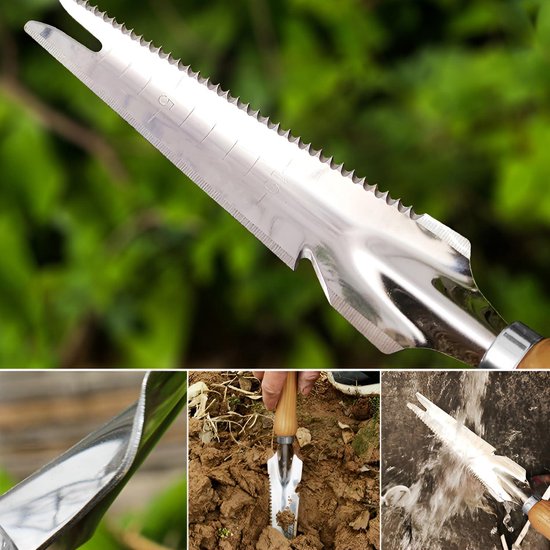 2 stuks onkruidvorken - tuingereedschap van roestvrij staal met houten handvat - voor tuinieren en verplanten weed cutter van TalenTools — afbeelding 2
