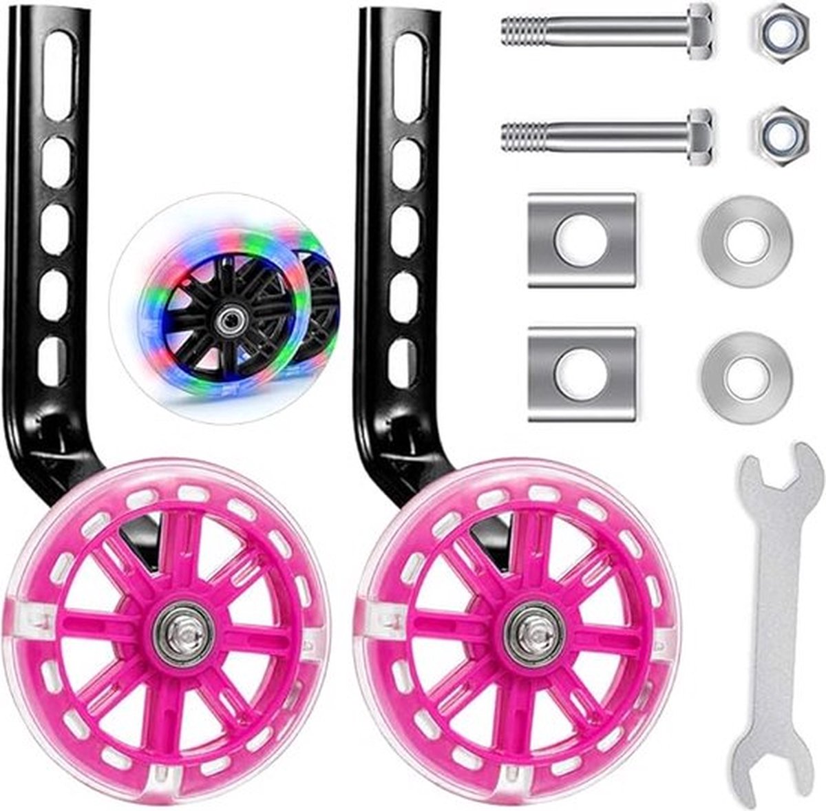 Zijwieltjes voor Kinderfiets - 12-20 Inch - Kleur rose- 12 inch/14 inch/16 inch/18 inch/20 inch - Zijwielen - Kinderfietsaccessoires