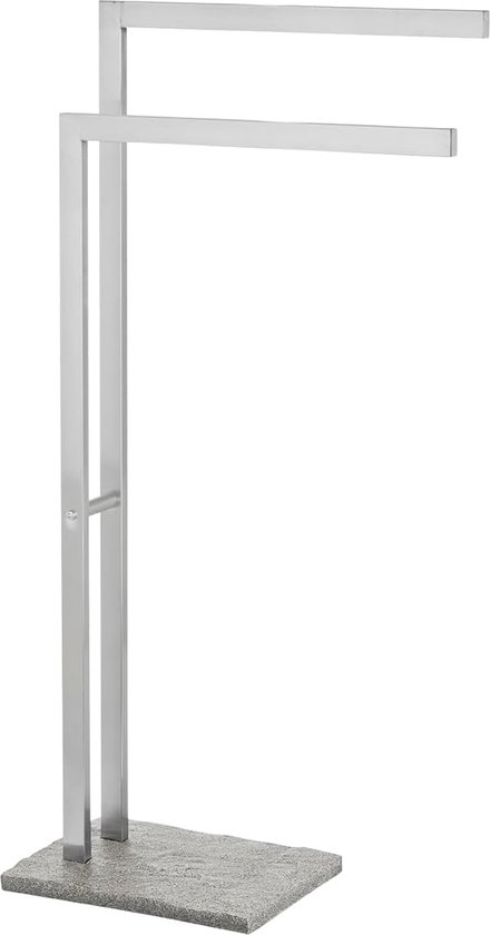 WENKO 23438100 Handdoekbutler Debar, Handdoekstandaard, Roestvrij Staal 20 X 83 X 46 Cm Gesatineerd