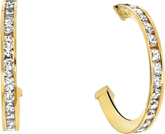 Lucardi - Boucles d'oreilles en or jaune avec zircone