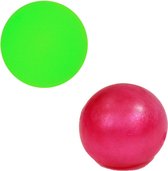 Maltose Stretch stressbal 2 Stuks – Ø 6 cm - Medium Density - Fluor Roze & Groen