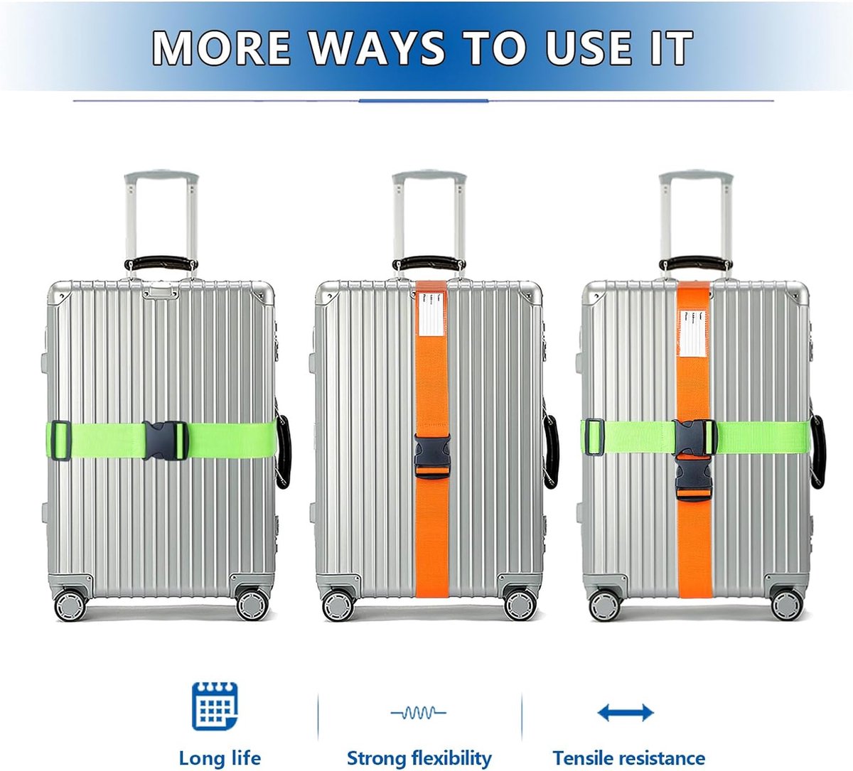 Navaris TSA Sangle à Bagages avec Serrure Combinée Mauritius