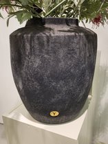 Brynxz - Vaas - Siervaas - XL - Black grey stone - 35x31cm
