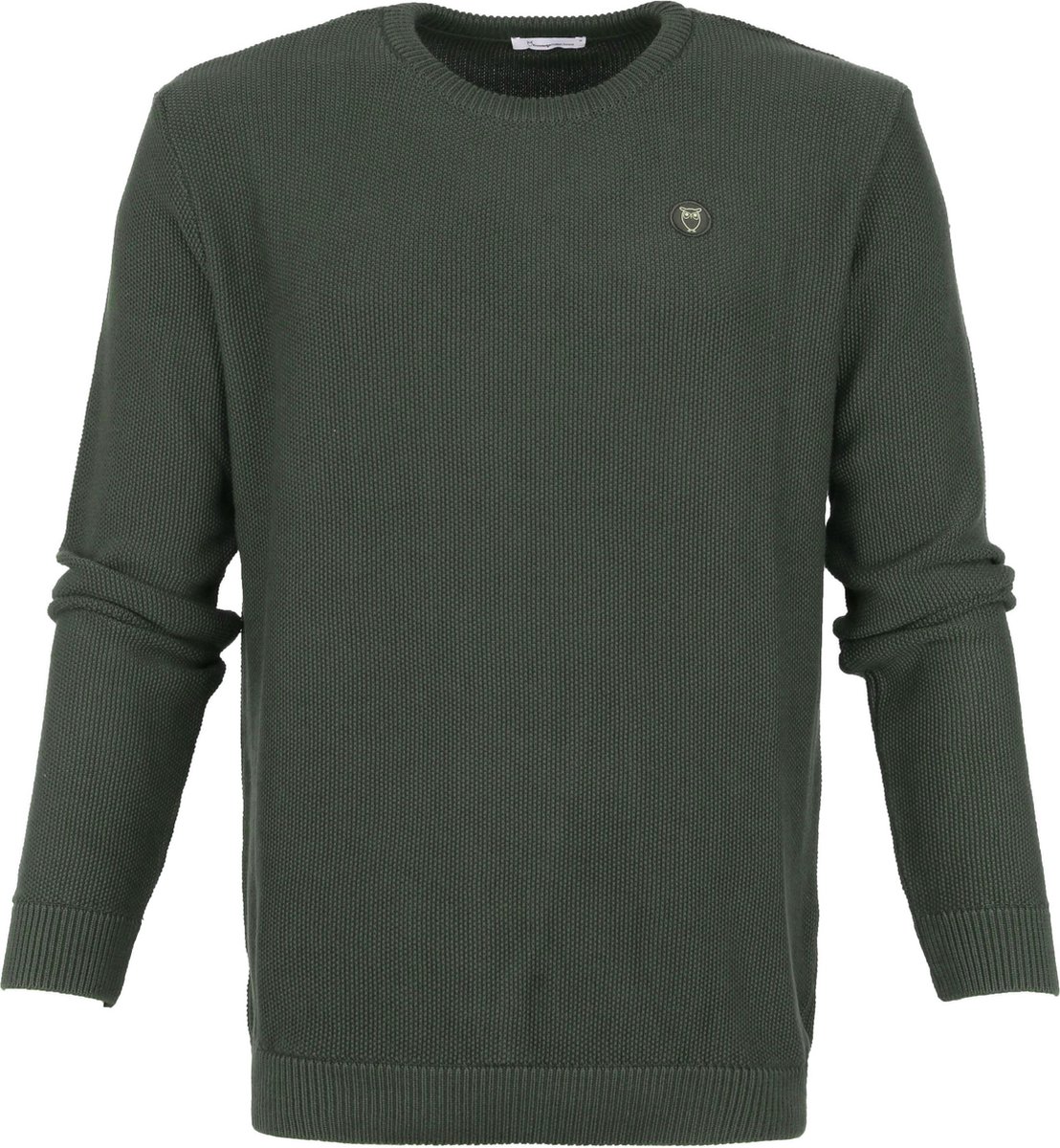 KnowledgeCotton Apparel Trui Field Donkergroen - Maat XL - Heren