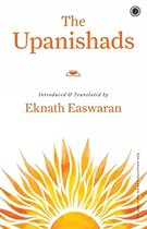 Boekomslag van 'The Upanishads', geïntroduceerd en vertaald door Eknath Easwaran, met een zonsopgangsillustratie.