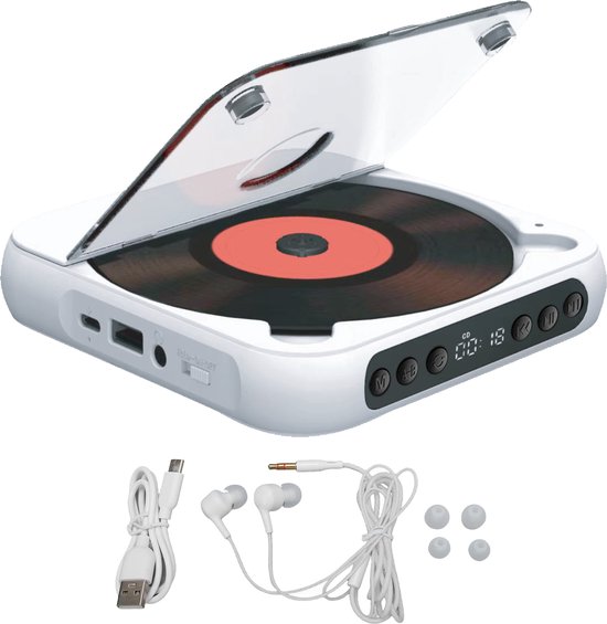 GH Goods Discman - Draagbare CD Speler met Bluetooth - Ingebouwde Speaker - Voor in de Auto