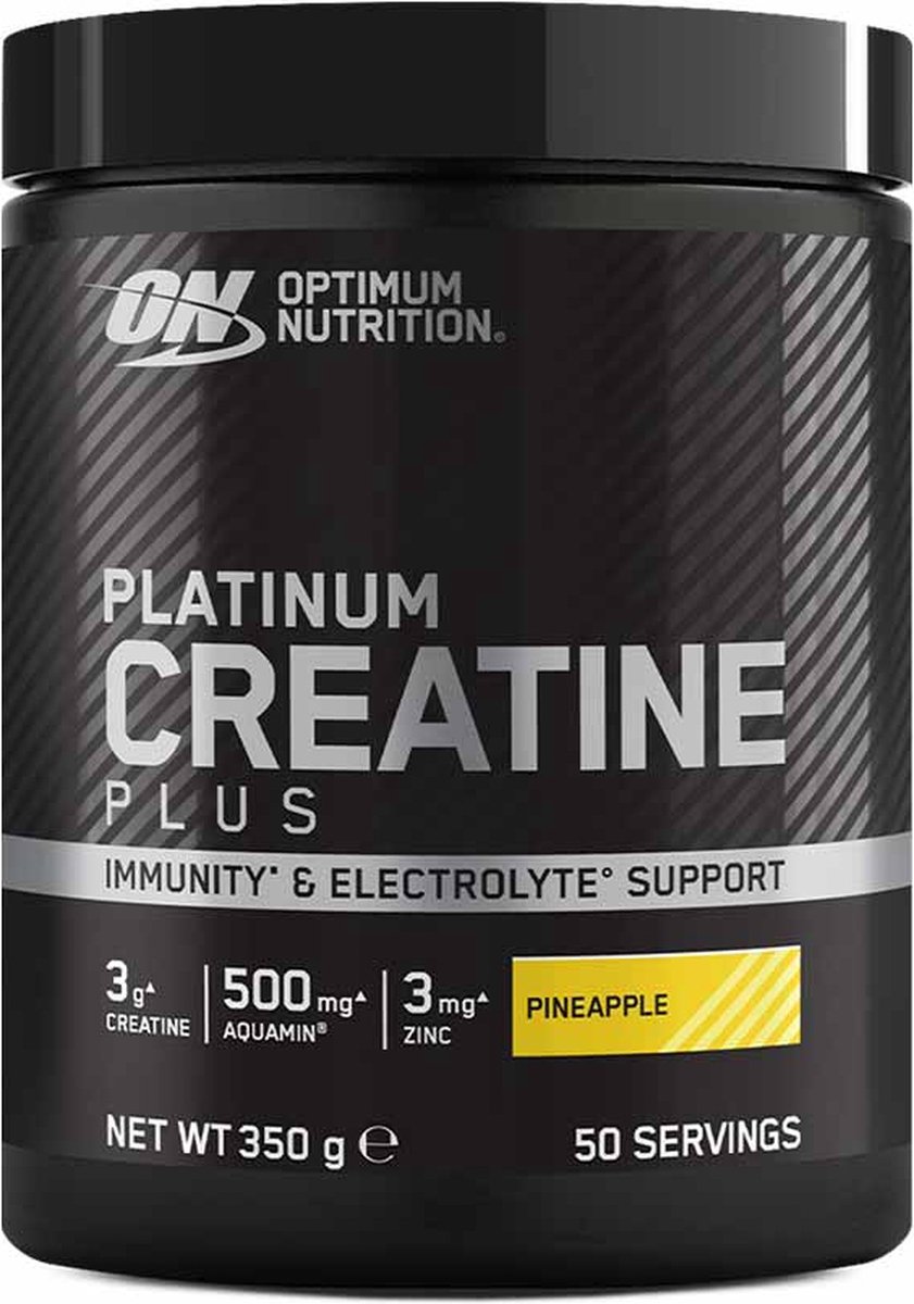 Goedkoopste Optimum Nutrition Platinum Creatine Plus - Pineapple - CreaBev Creatine Monohydraat - 50 doseringen (350 gram