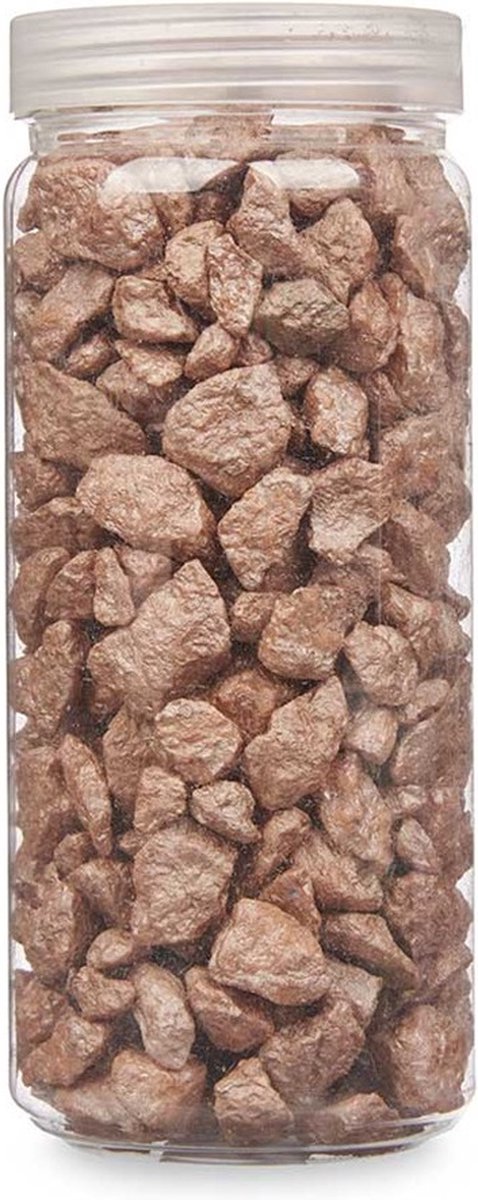 Giftdecor decoratie stenen/steentjes/kiezels - bruin - 10-20 mm steentjes - potje 700 gram - Aquarium en vazen vulling