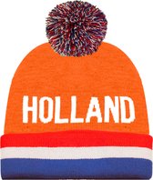 Chapeau d'habillage Funny Fashion - Supporters Nederland/ Hollande - pour adultes - aux couleurs du drapeau - polyester - avec pompon