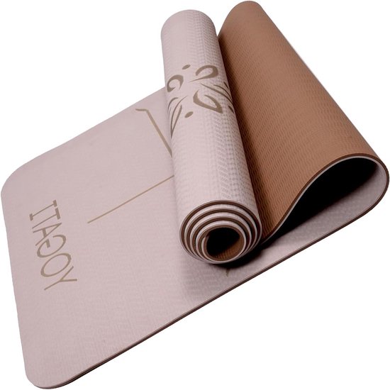 Yogamat antislip en dik met lichaamsuitlijningsmarkeringen - sportmat voor volwassenen en kinderen - ideale gymnastiekmat voor pilates en fitness van Yogamat — afbeelding 2