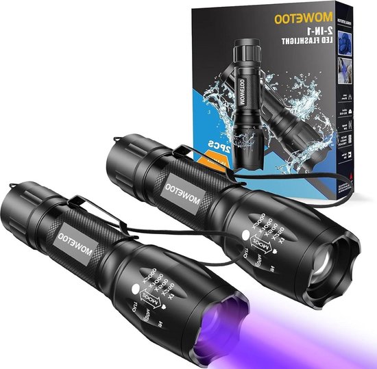 Foto: Uv zaklamp 2 in 1 395nm ultraviolette 2 stuks blacklight zaklampen 4 lichtstanden 40w detector voor valse bankbiljetten urine van huisdieren zaklamp