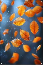 Bladeren posters - Natuur tuinposter - Tuinposters Regen - Tuinposter - Tuindoek - Tuin decoratie tuinposter 70x105 cm