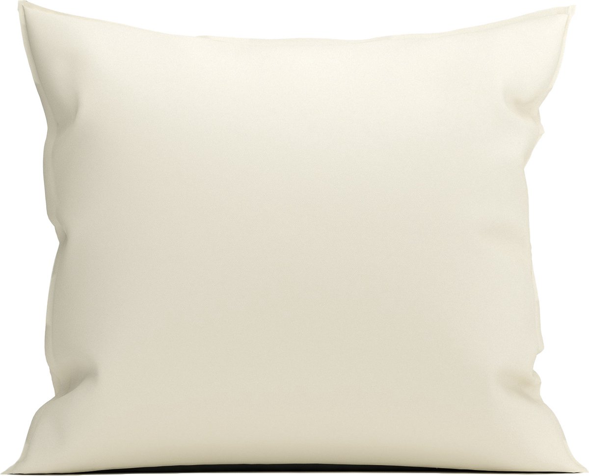 Yellow Kussensloop Percale - Kussenhoes van 80x80 cm - 1 stuk - 100% Katoen-Perkal - Off-White