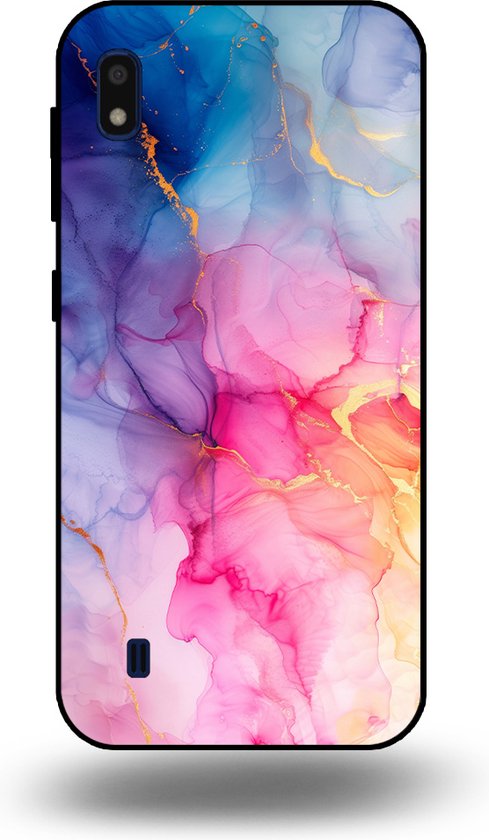 Smartphonica Coque de téléphone pour Samsung Galaxy A10 avec imprimé marbre - Coque arrière en TPU design marbre - Arc-en-ciel / Back Cover pour Samsung Galaxy A10