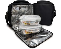 Lunch Bag Black 2 Rec.- Waterdicht- en Duurzaam Weefsel- Eenheidsmaat- NERTHUS FIH 464 Portable Lunch Bag