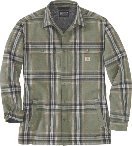 Carhartt Sherpa Relaxed Fit Flanellen Overhemd Met Lange Mouwen Bruin S bol