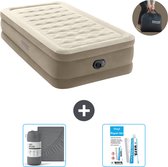 Intex Luchtbed - 1-Persoons - 99 x 191 x 46 cm - Beige - Inclusief pomp - Hoeslaken en Reparatieset
